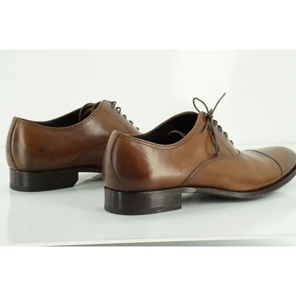 To Boot New York Men's Brown Leather Aidan Cap Toe Oxfords